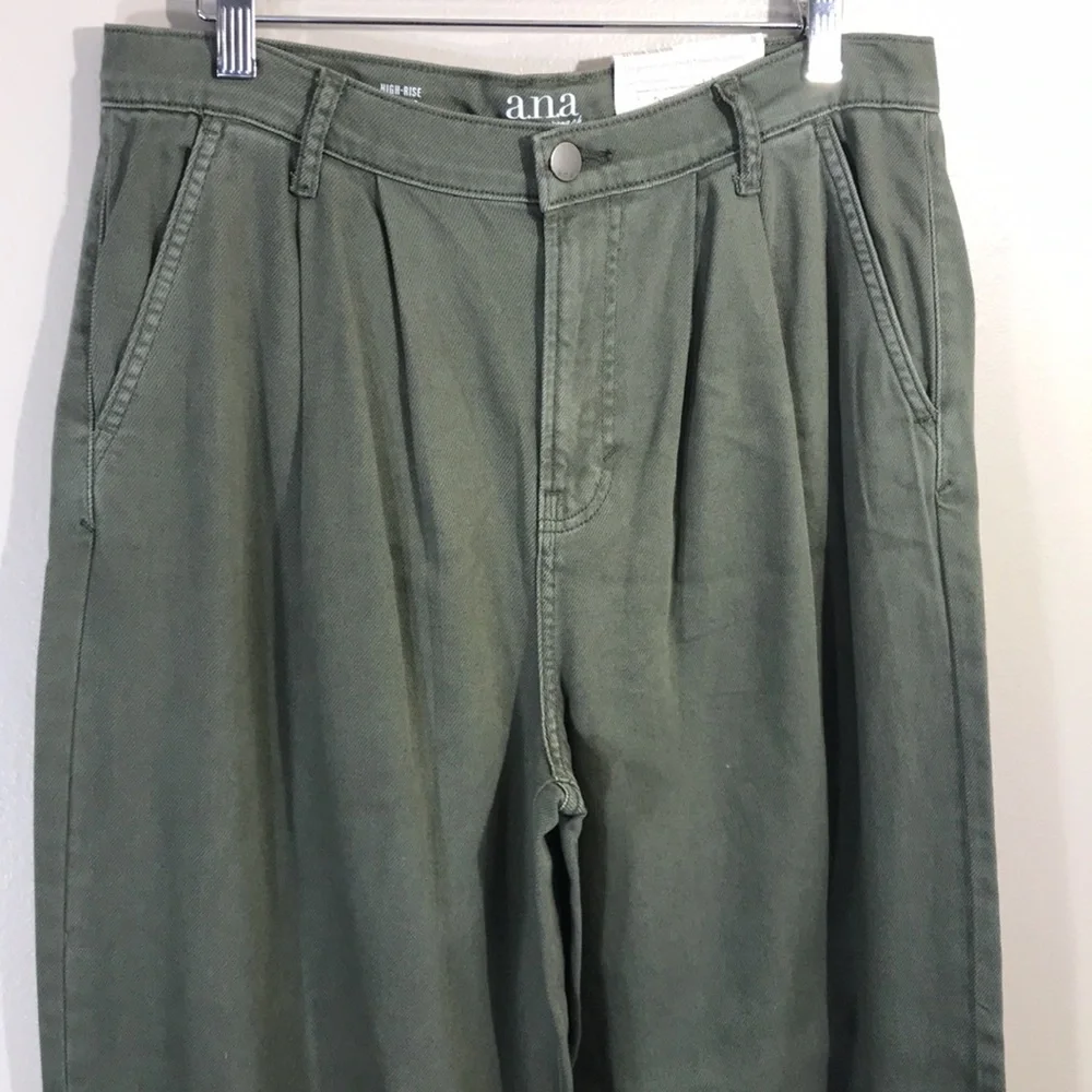 A.N.A Womens Size‎ 12 Olive Green Wide-Leg Trouser Jeans